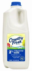Country Fresh Milk 2% Reduced Fat Half Gallon Plastic Jug - 64 oz
