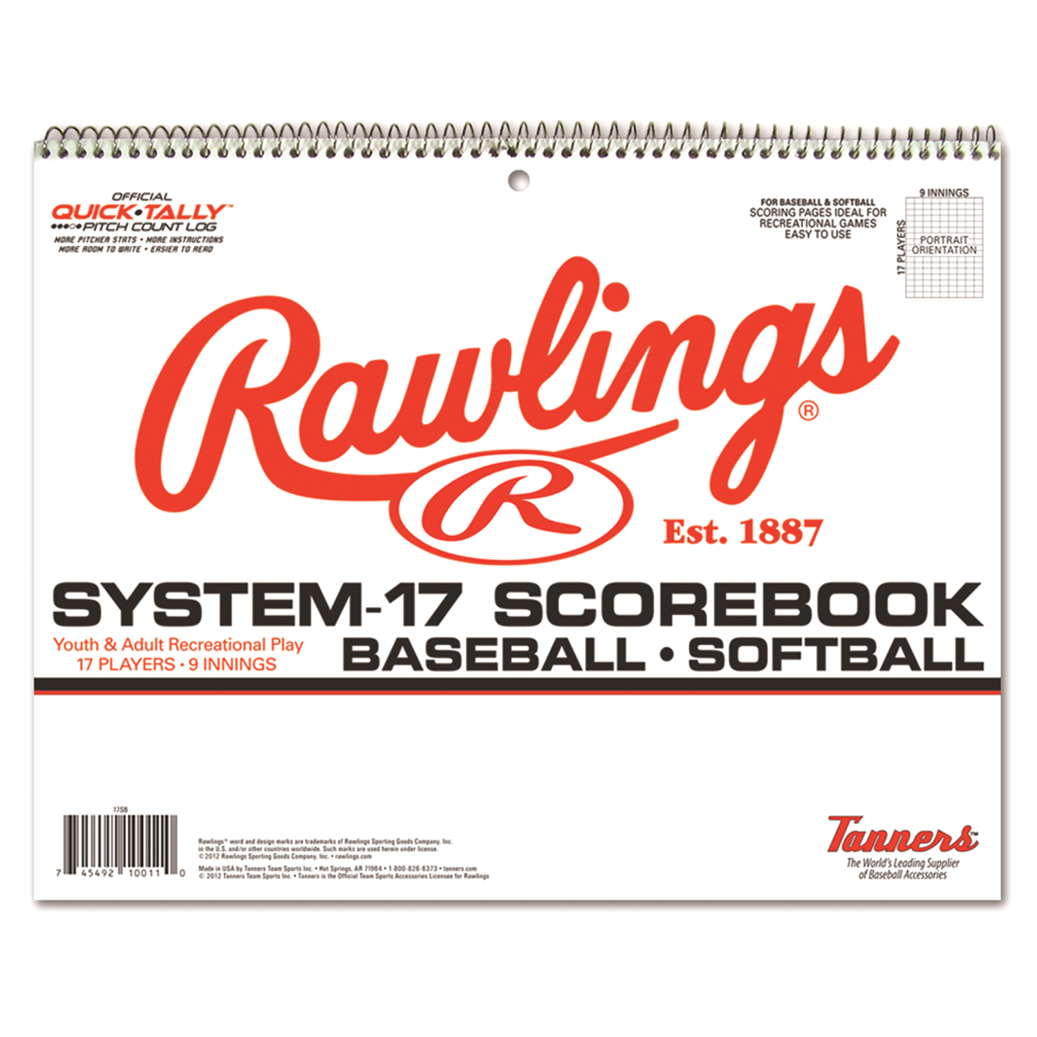 slide 1 of 1, Rawlings System-17 Scorebook, 1 ct