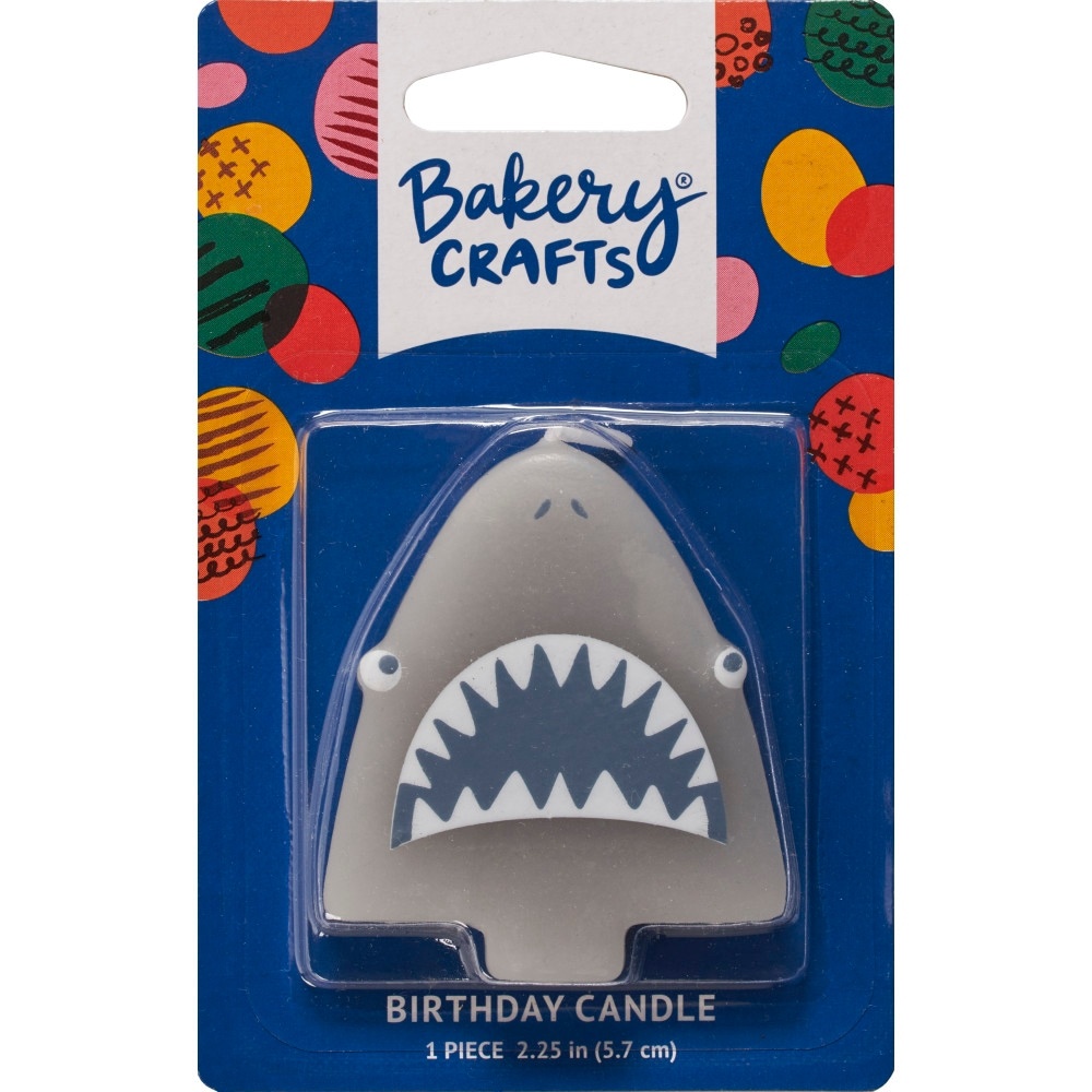 slide 1 of 1, Decopac Shark Birthday Candle Cake Decoration, 1 ct