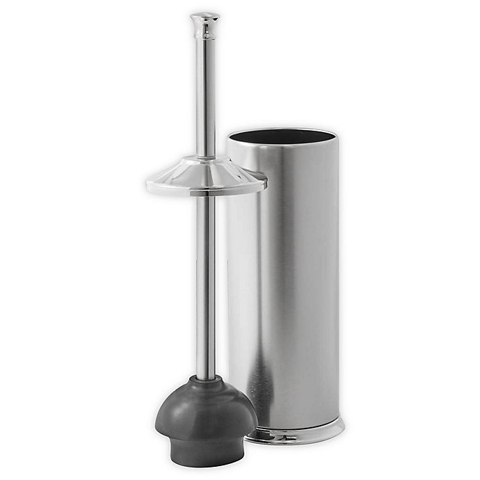 slide 2 of 2, Alumiluxe Rust-Proof Plunger with Lid - Two-Tone Nickel, 1 ct