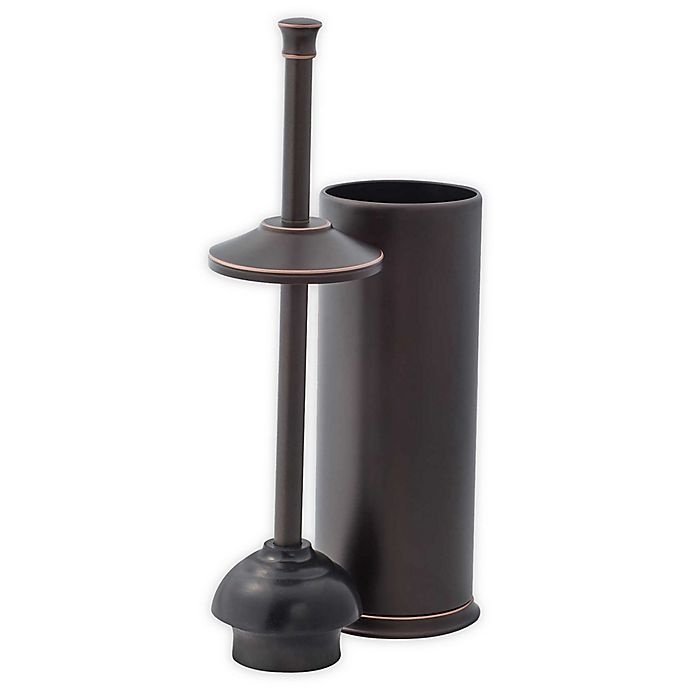 slide 2 of 2, Alumiluxe Rust-Proof Plunger with Lid - Two-Tone Oil Rubbed Bronze, 1 ct