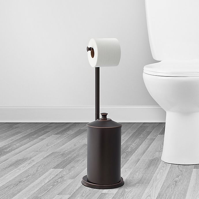 slide 3 of 3, Alumiluxe Rust-Proof Toilet Paper Reserve with Stand - Oil Rubbed Bronze/Copper, 1 ct