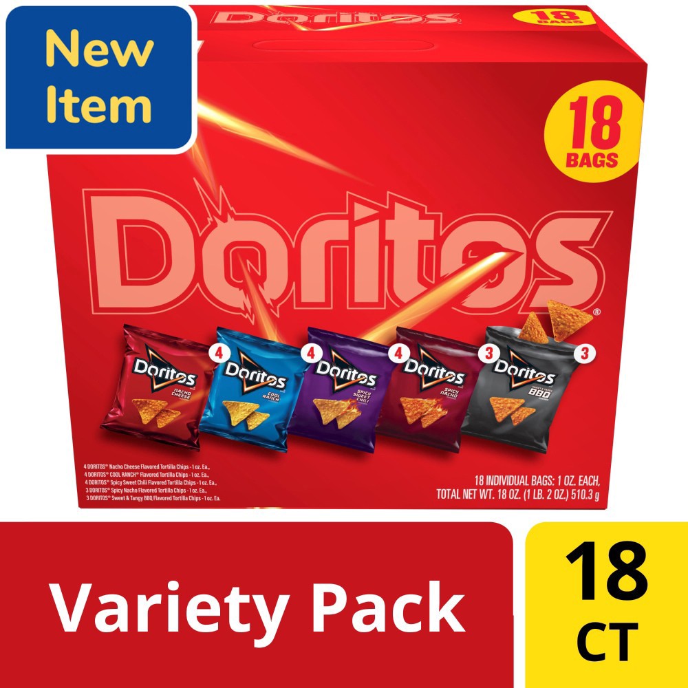 slide 1 of 6, Doritos Mix Vp 18pk, 18 oz