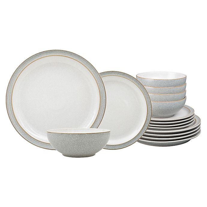 slide 3 of 3, Denby Elements Dinnerware Set - Light Grey, 12 ct