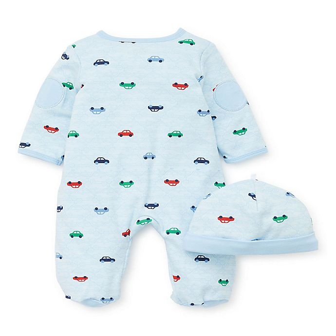 slide 2 of 2, Little Me Newborn Colorful Cars Footie and Hat Set - Blue, 2 ct