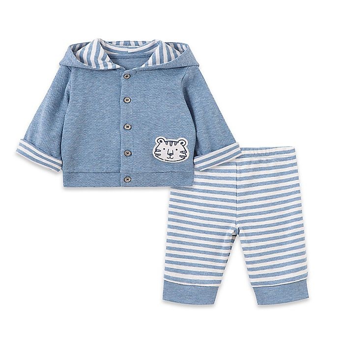 slide 1 of 2, Little Me Newborn Take Me Home Tiger Jacket, Bodysuit, and Pants Set - Blue, 3 ct