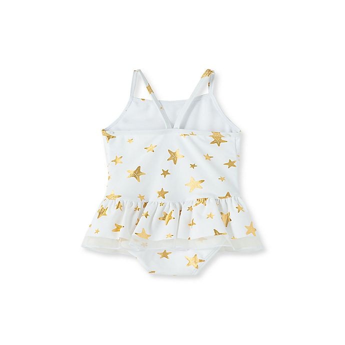 slide 2 of 2, Little Me Swimsuit 3-6M Starfish White/Gold, 1 ct