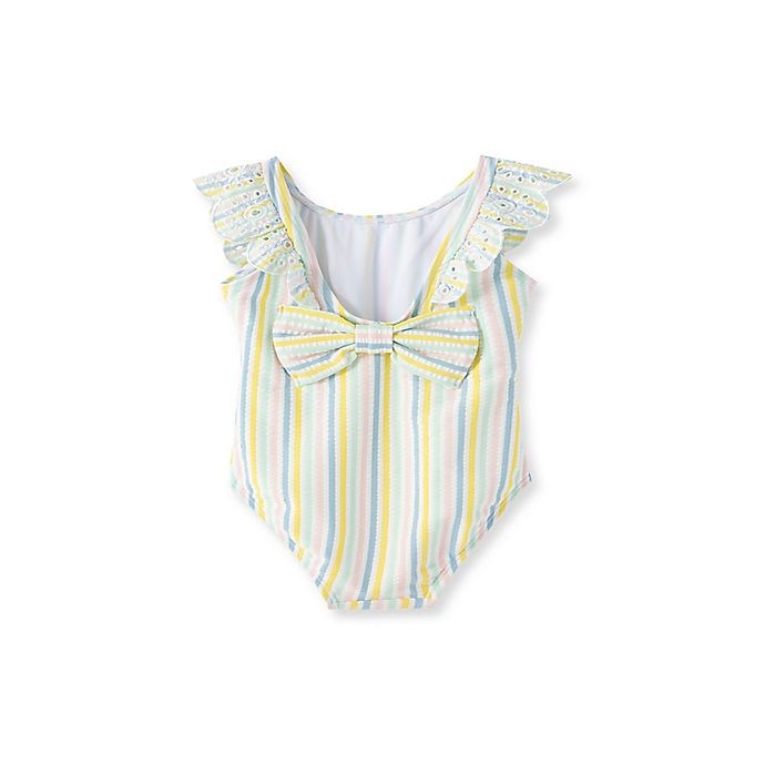 slide 2 of 2, Little Me Swimsuit 18M Multi Stripe w/bow, 1 ct