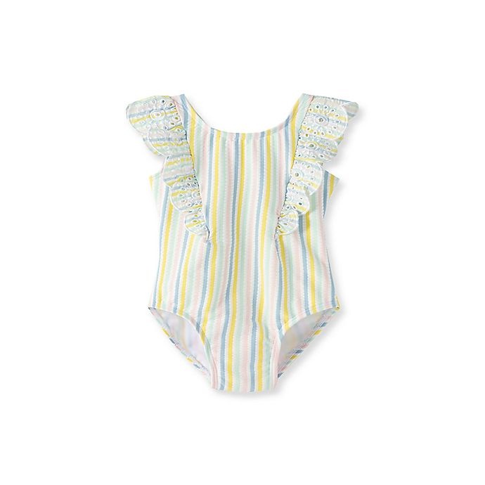 slide 1 of 2, Little Me Swimsuit 18M Multi Stripe w/bow, 1 ct