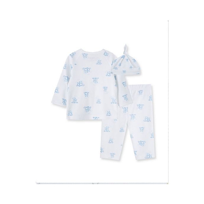 slide 2 of 4, Little Me Newborn White Bear Print Pant Set, 3 ct