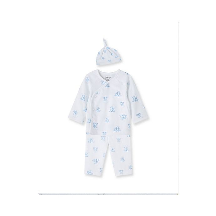 slide 3 of 4, Little Me Newborn White Bear Print Pant Set, 3 ct