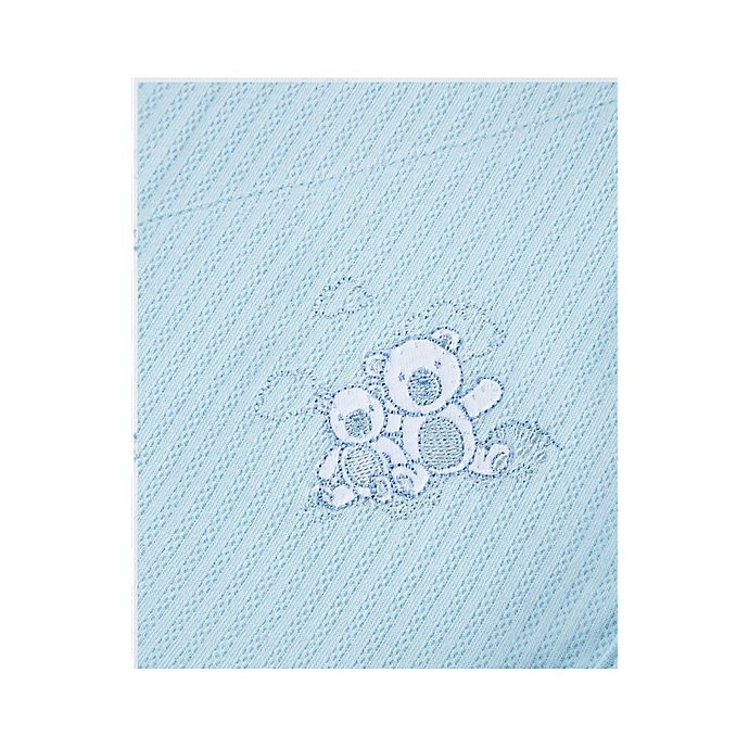 slide 5 of 5, Little Me Bear Organic Cotton Receiving Blankets - Blue, 2 ct