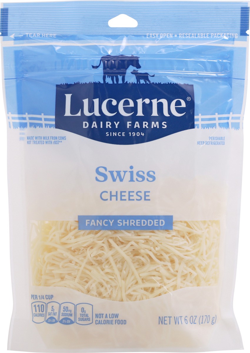 slide 13 of 13, Lucerne Dairy Farms Swiss Fancy Shredded Cheese 6 oz Pouch, 6 oz