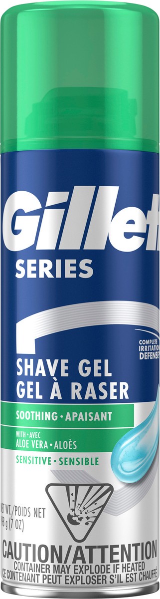 slide 3 of 3, Gillette Series3X Shave Gel Sensitiv, 7 oz