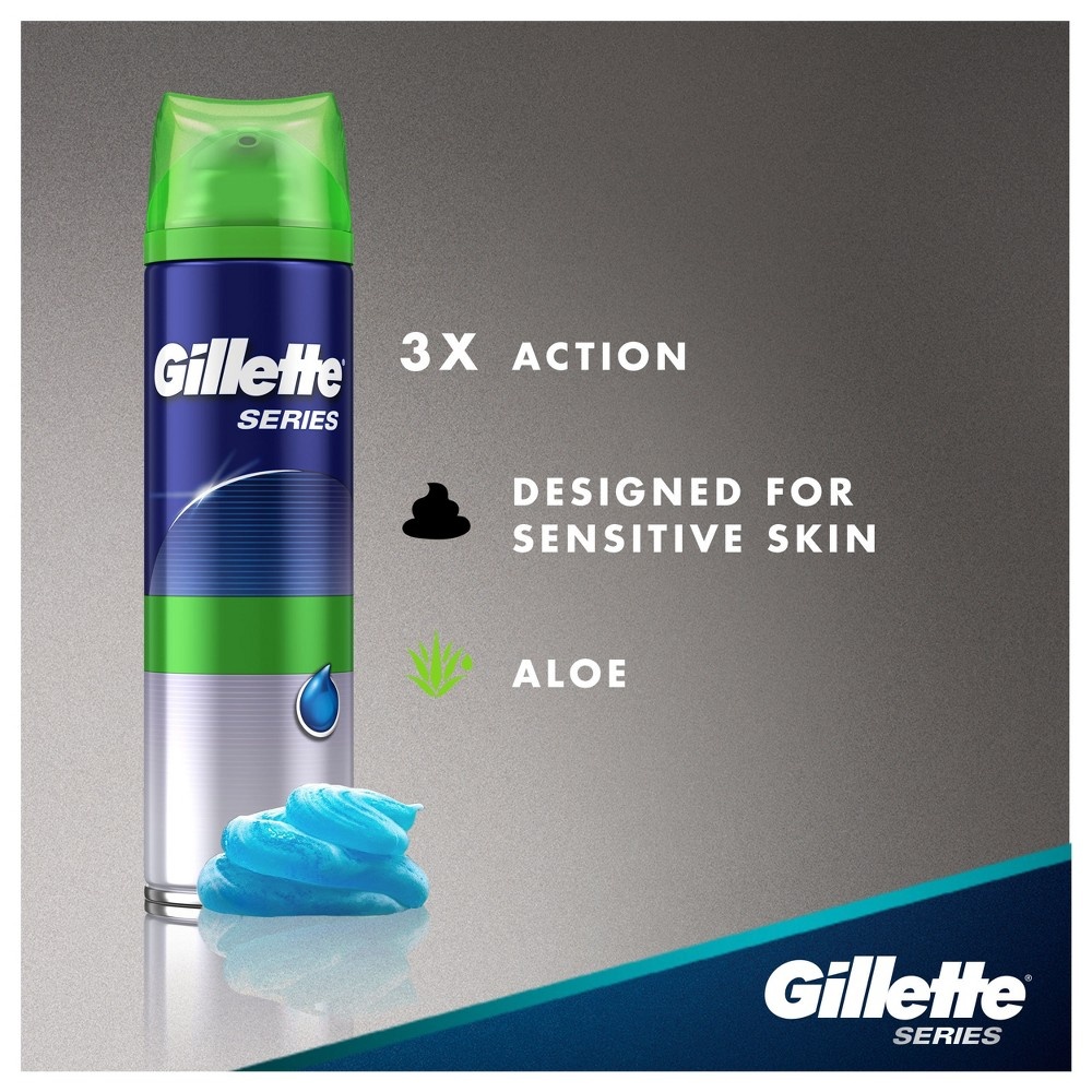 slide 4 of 5, Gillette Sensitive Shave Gel 198 gr, 7 oz
