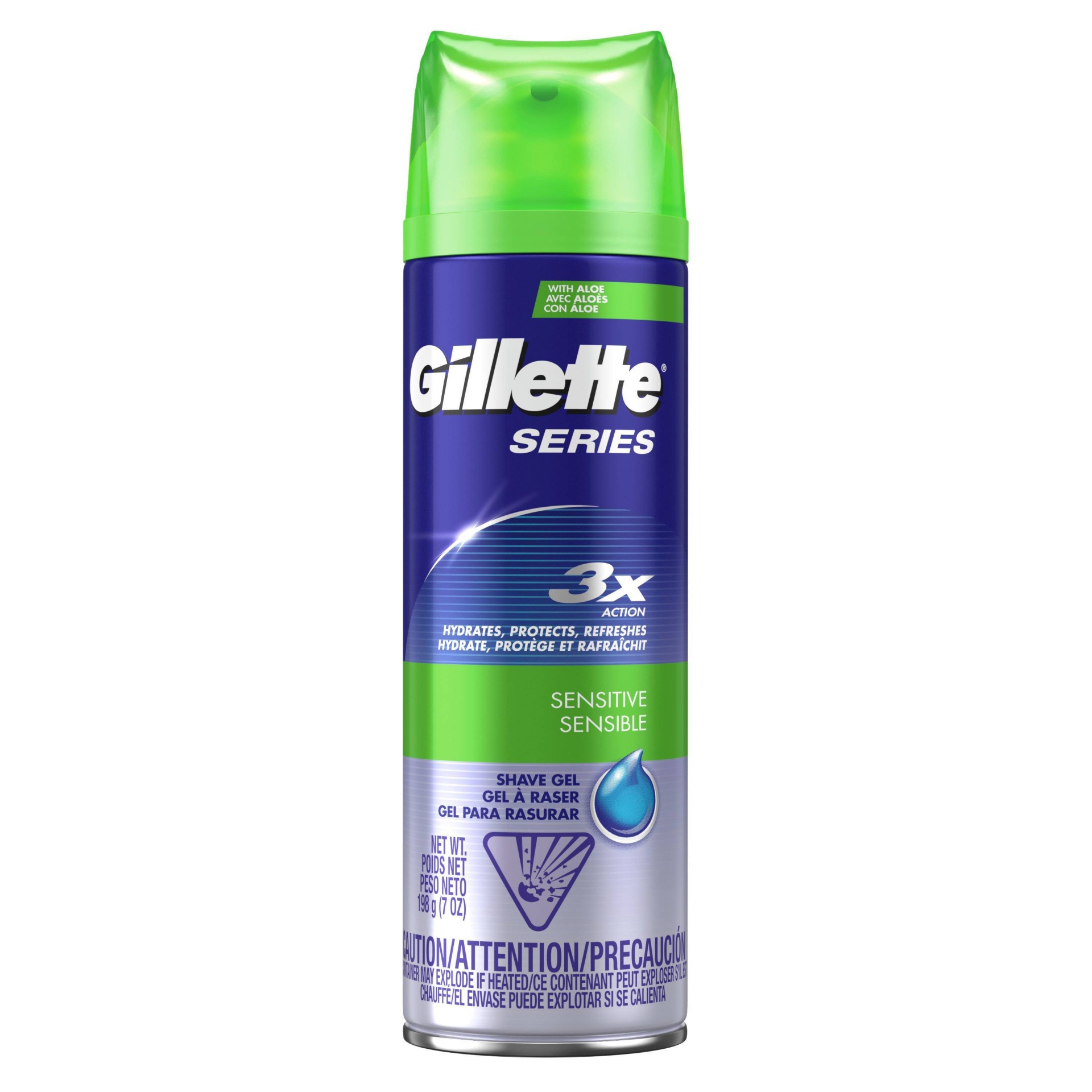 slide 1 of 5, Gillette Sensitive Shave Gel 198 gr, 7 oz