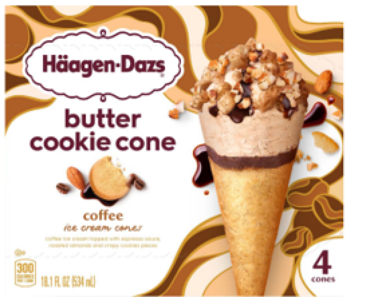 slide 1 of 1, Häagen-Dazs Haagen -Dazs Coffee Ice Cream Butter Cookie Cone, 4 Ct, 14.8 fl oz