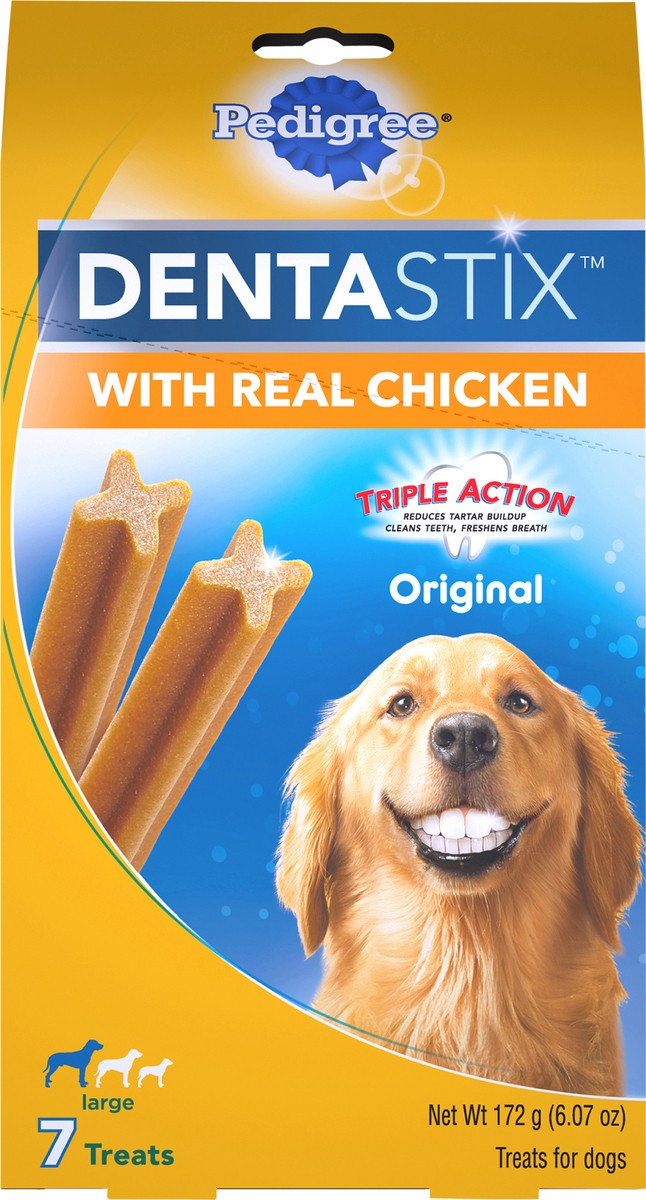 slide 8 of 10, Pedigree DentaStix Large Original with Real Chicken Treats for Dogs 7 ea, 7 ct