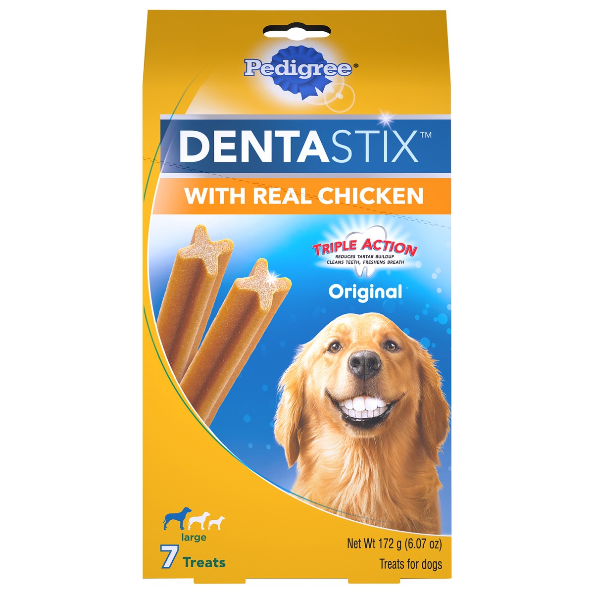 slide 10 of 10, Pedigree DentaStix Large Original with Real Chicken Treats for Dogs 7 ea, 7 ct