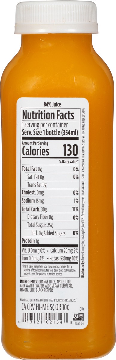 slide 2 of 9, Pressed Cold-Pressed Orange Turmeric Juice Beverage 12 fl oz, 12 fl oz