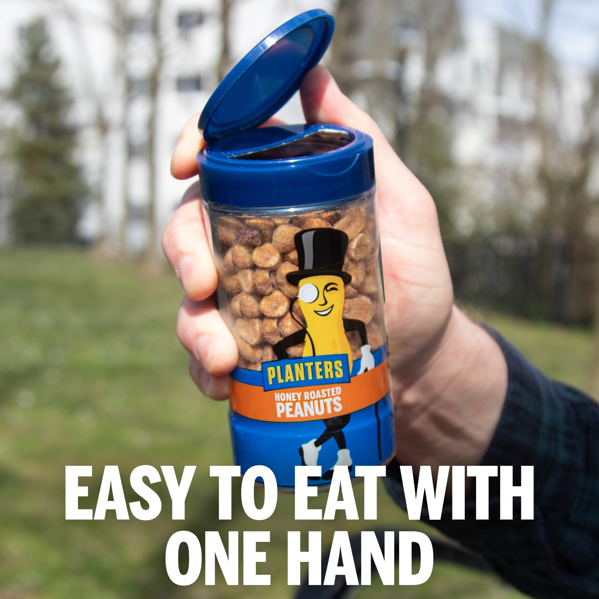 slide 2 of 14, Planters Pop & Pour Honey Roasted Peanuts, 7 oz Jar, 7 oz