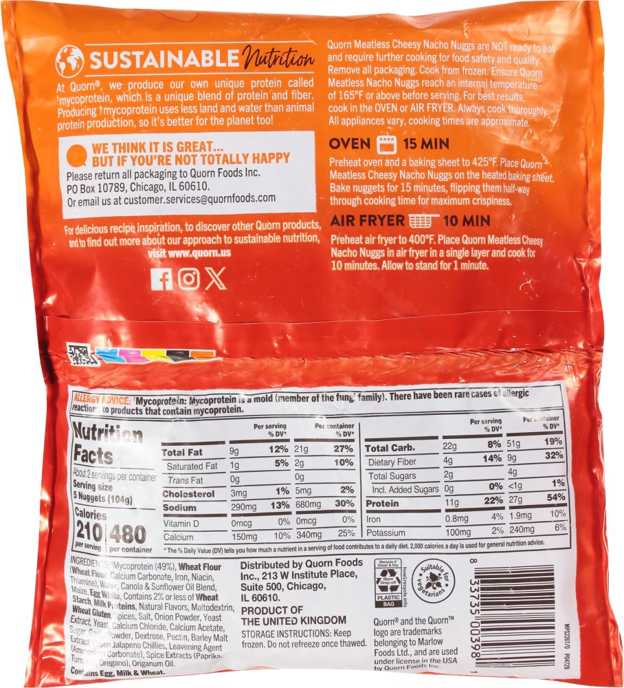 slide 2 of 2, Quorn™ Meatless Nacho Nuggs, 8.4 oz