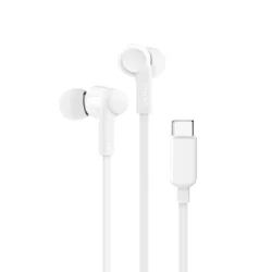 Belkin SoundForm Headphones - Wired In-Ear Earphones With Microphone, White