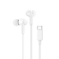 Belkin SoundForm Headphones - Wired In-Ear Earphones With Microphone, White