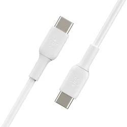 Belkin USB-C to USB-C Cable (1M/, USB-C Fast Charging Cable for iPhone 15, iPhone 15 Pro, iPhone 15 Pro Max, iPhone 15 Plus, Galaxy S23, S22, Note, Pixel, iPad Pro, USB-C Cable - White (2-Pack)
