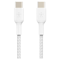 slide 6 of 21, Belkin Usb-C-To-Usb-C Braided Cable, 3.3', White, Cab004Bt1Mwh, 1 ct