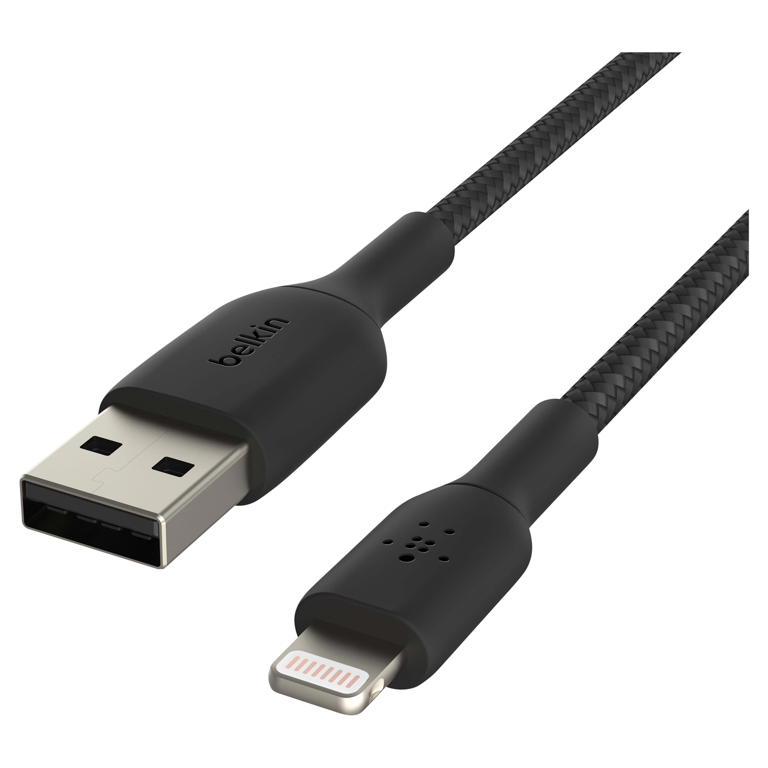 slide 4 of 4, Belkin Braided Usb-A To Lightning 1M Black, 1 ct