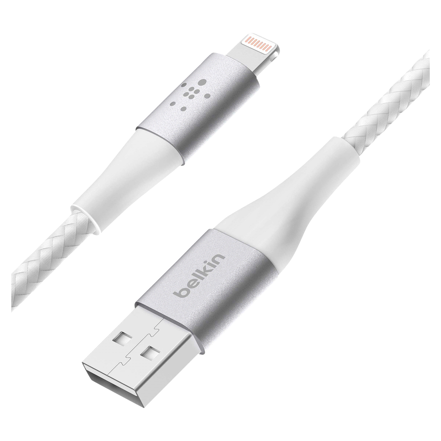 slide 2 of 2, Belkin Braided Lightning To Usb-A 2M White, 2m