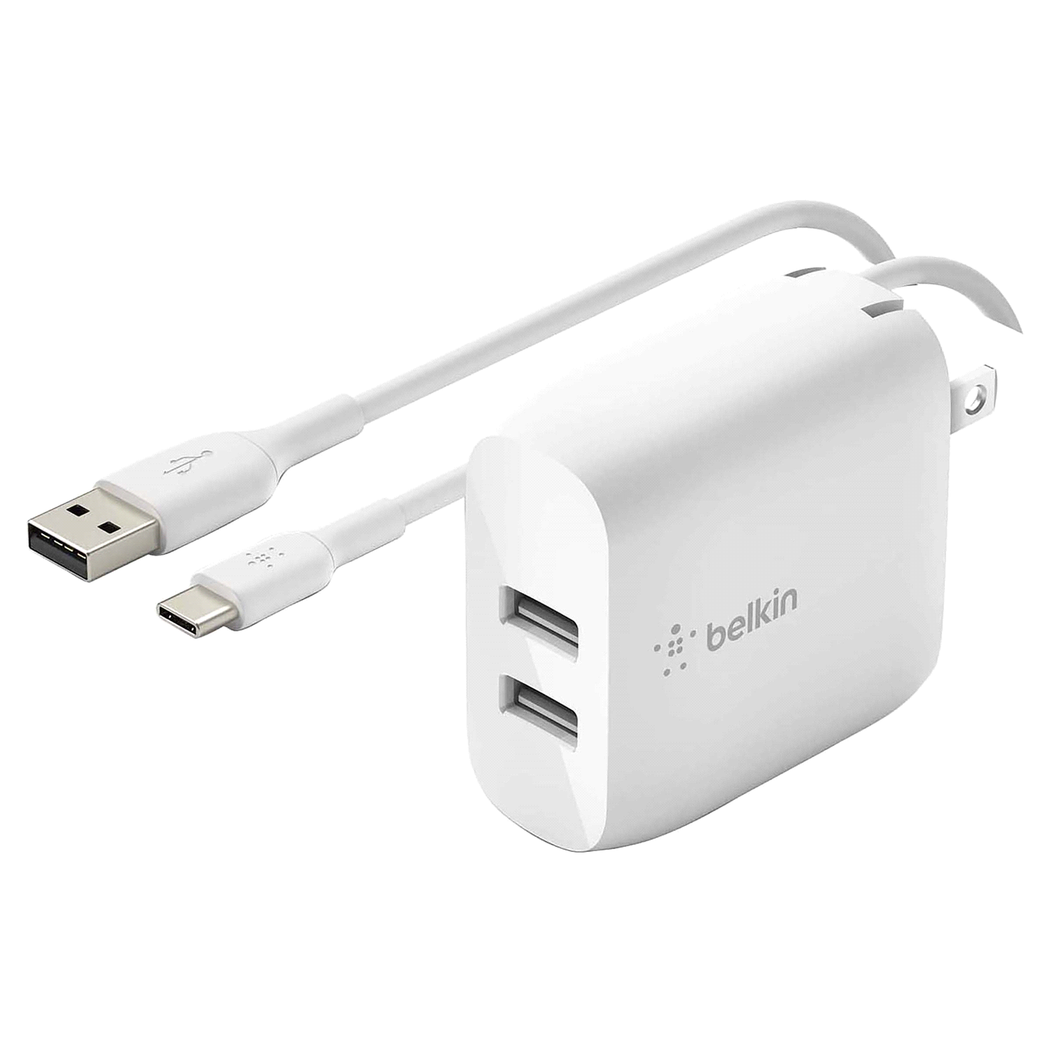 slide 3 of 3, Belkin Dual Usb-A Wall Charger - White, 1 ct