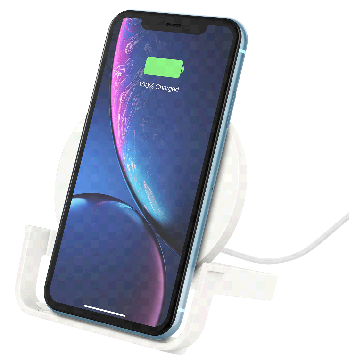 slide 3 of 4, Belkin 10W Wireless Charging Stand White, 1 ct