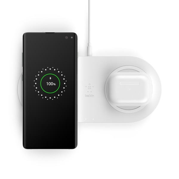 slide 2 of 5, Belkin Boost Charge Dual Wireless Charging Pad, White, 1 ct