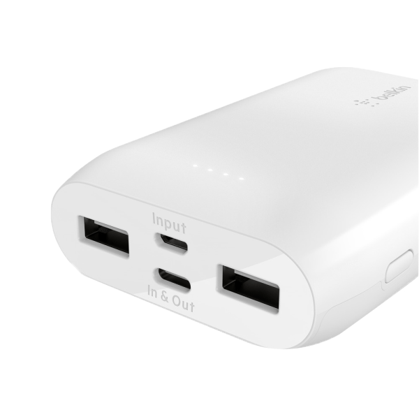 slide 2 of 6, Belkin Boost Charge 10K Multi-Port Power Bank, White, 1 ct