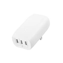 Belkin BoostCharge 3-Port USB-C Wall Charger with PPS 67W, USB-C PD 3.1 Enabled Fast Charging iPhone Charger for iPhone 15 Series, MacBook Pro, AirPods, Galaxy, and Other PD Enabled Devices - White