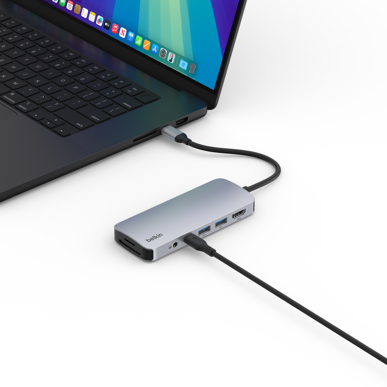 slide 2 of 3, Belkin USB-C 7-in-1 Multiport Hub, 1 ct