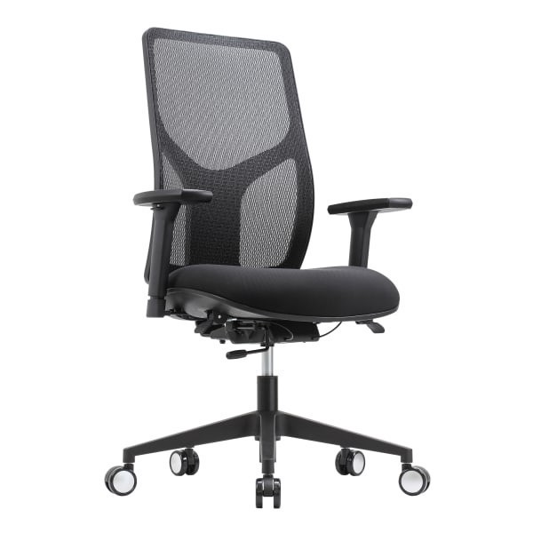 slide 2 of 9, WorkPro® 4000 Series Multifunction Ergonomic Mesh/Fabric High-Back Executive Office Chair, Black/Black, BIFMA Compliant, 1 ct