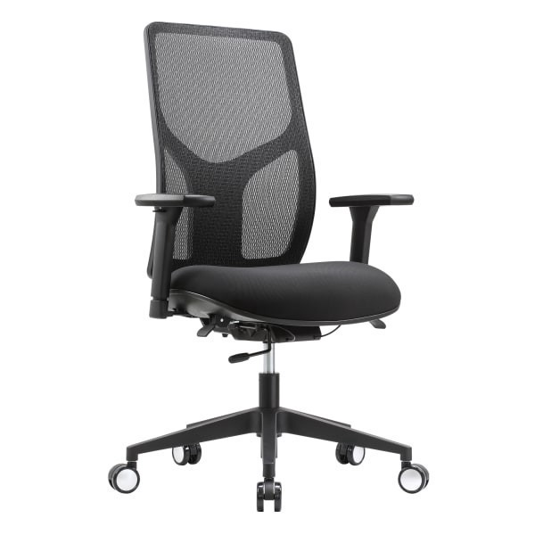 slide 1 of 9, WorkPro® 4000 Series Multifunction Ergonomic Mesh/Fabric High-Back Executive Office Chair, Black/Black, BIFMA Compliant, 1 ct