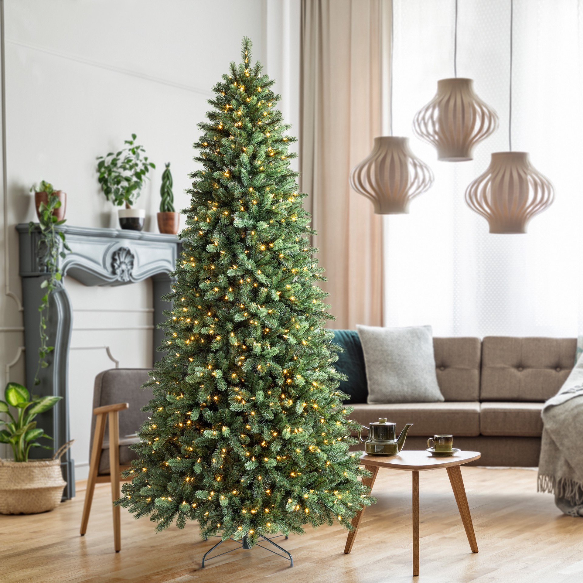 slide 9 of 9, 9ft. Pre-Lit Rothwell Fir Realistic Artificial Christmas Tree, Warm White Led Lights By Ashland, 9 ft