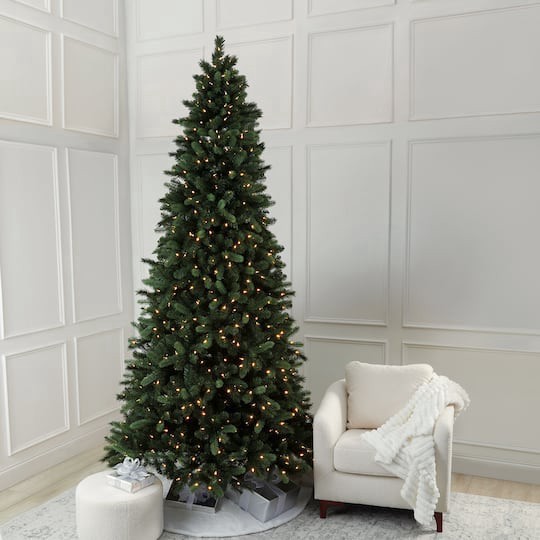 slide 1 of 9, 9ft. Pre-Lit Rothwell Fir Realistic Artificial Christmas Tree, Warm White Led Lights By Ashland, 9 ft
