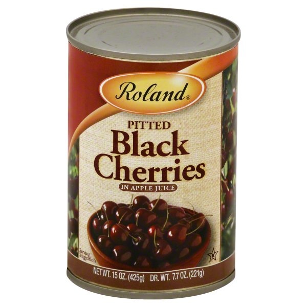 slide 1 of 1, Roland Black Cherries In Apple Juice, 15 oz