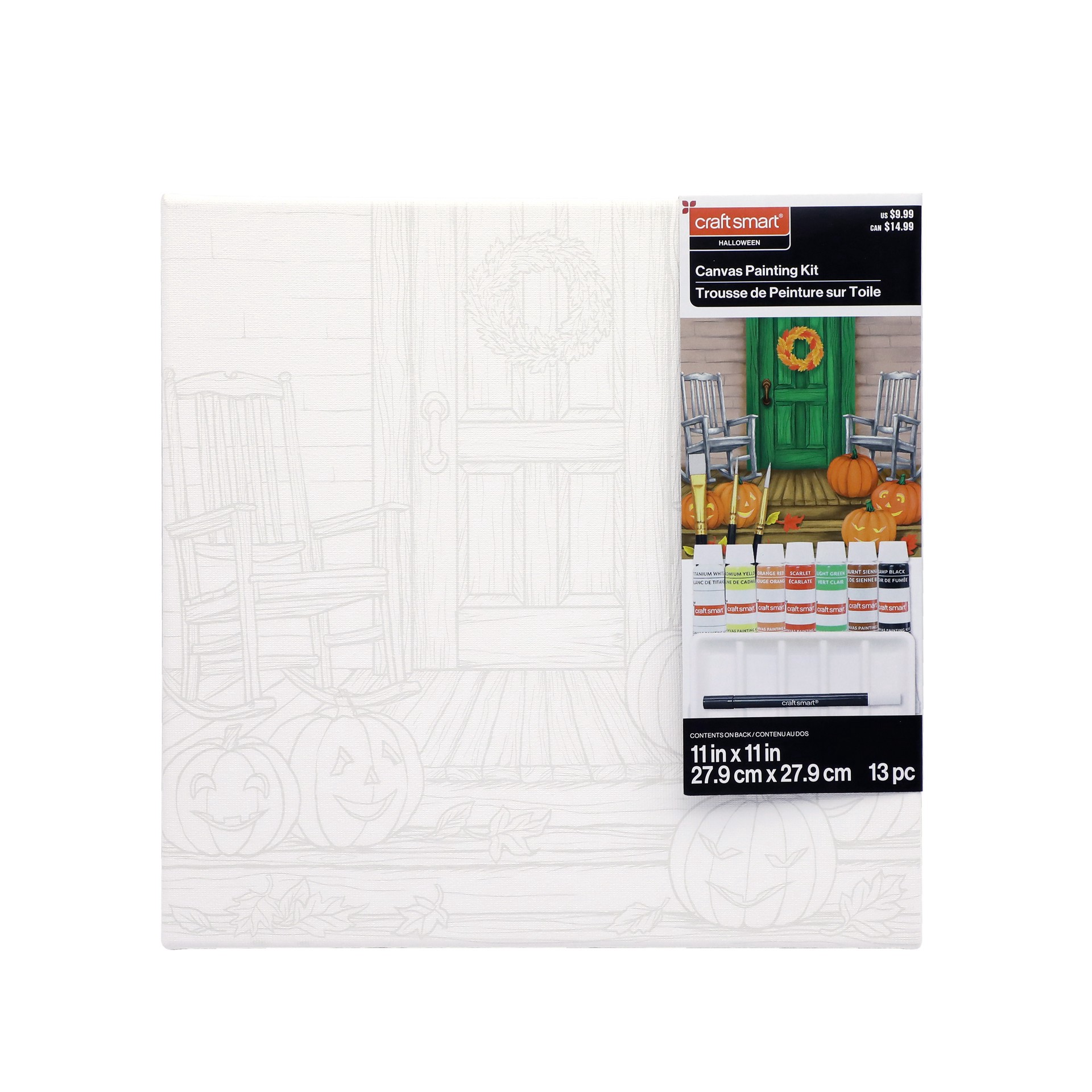 slide 5 of 5, 11" X 11" Harvest Porch Canvas Painting Kit By Craft Smart, 11 in x 11 in