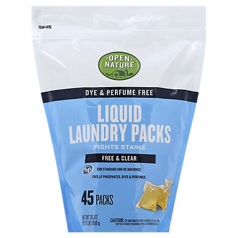 slide 1 of 1, Open Nature Laundry Packs Free & Clear, 45 ct