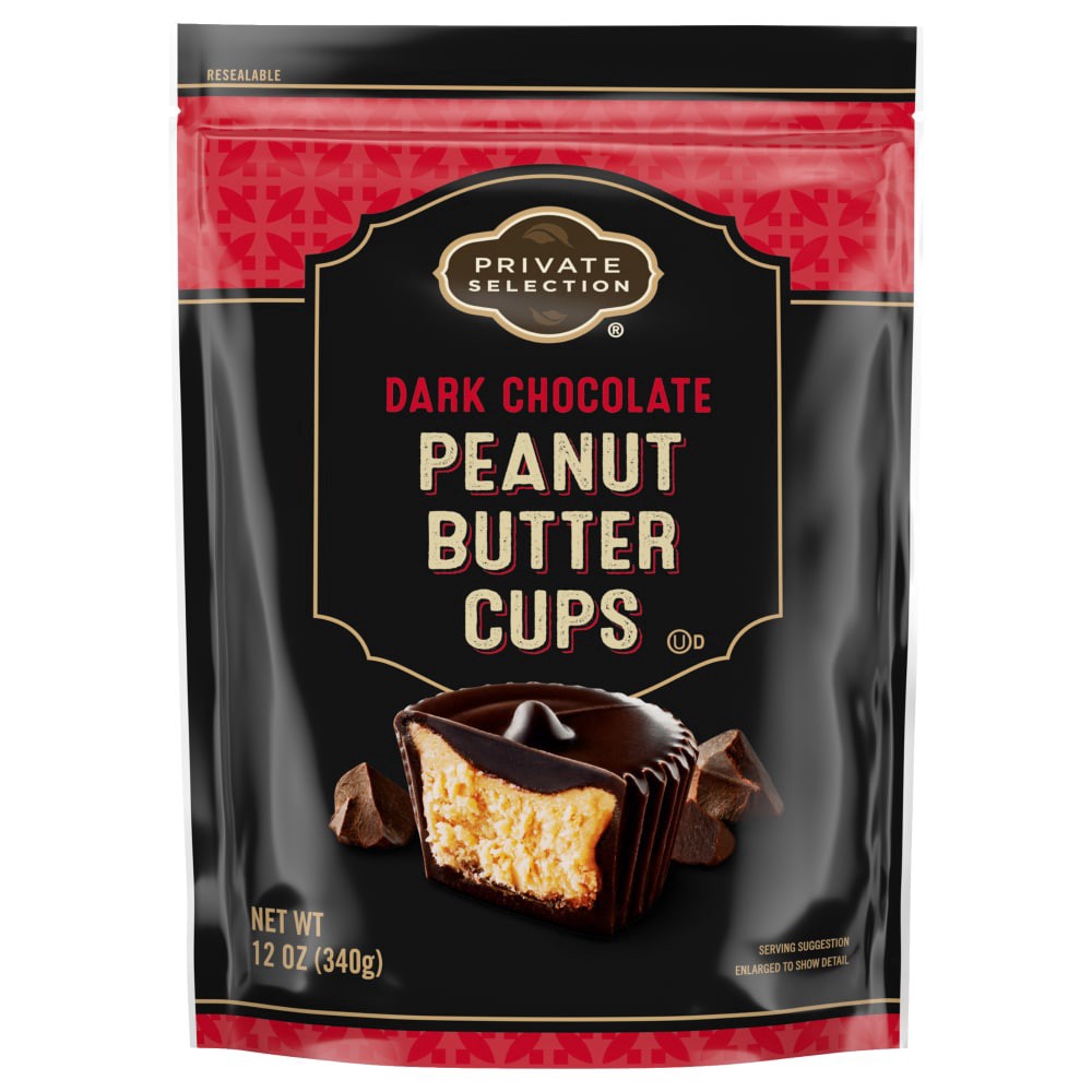 slide 1 of 1, Private Selection® Candy Cup Dark Chocolate, 12 oz
