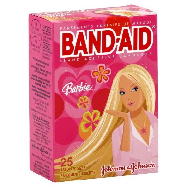 slide 1 of 1, BAND-AID B-Aid Barbie Bandages, 25 ct