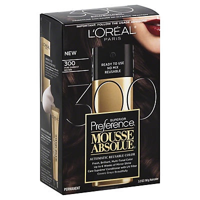 slide 1 of 1, L'Oréal Paris Superior Preference Mousse Absolue  Hair Color- 300 Pure Darkest Brown, 1 ct