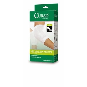 slide 1 of 1, Curad + Knit Heel And Elbow Protectors + Double Layer Of Foam, 2 ct