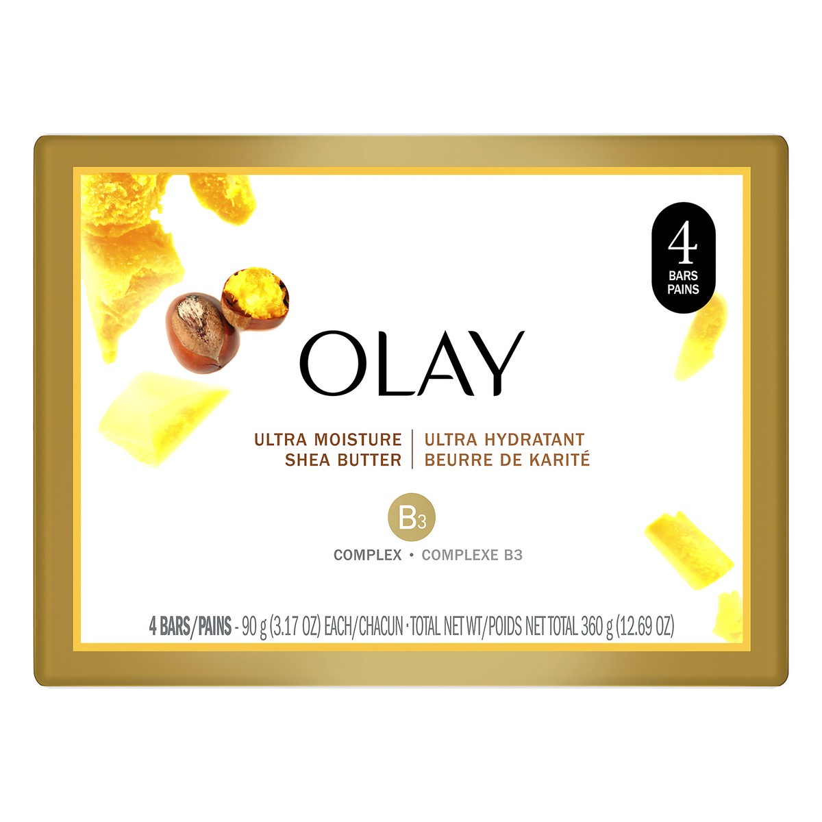 slide 1 of 2, Olay 4 Pack Ultra Moisture Shea Butter Bar Soap 4 ea, 4 ct